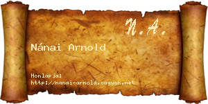 Nánai Arnold névjegykártya